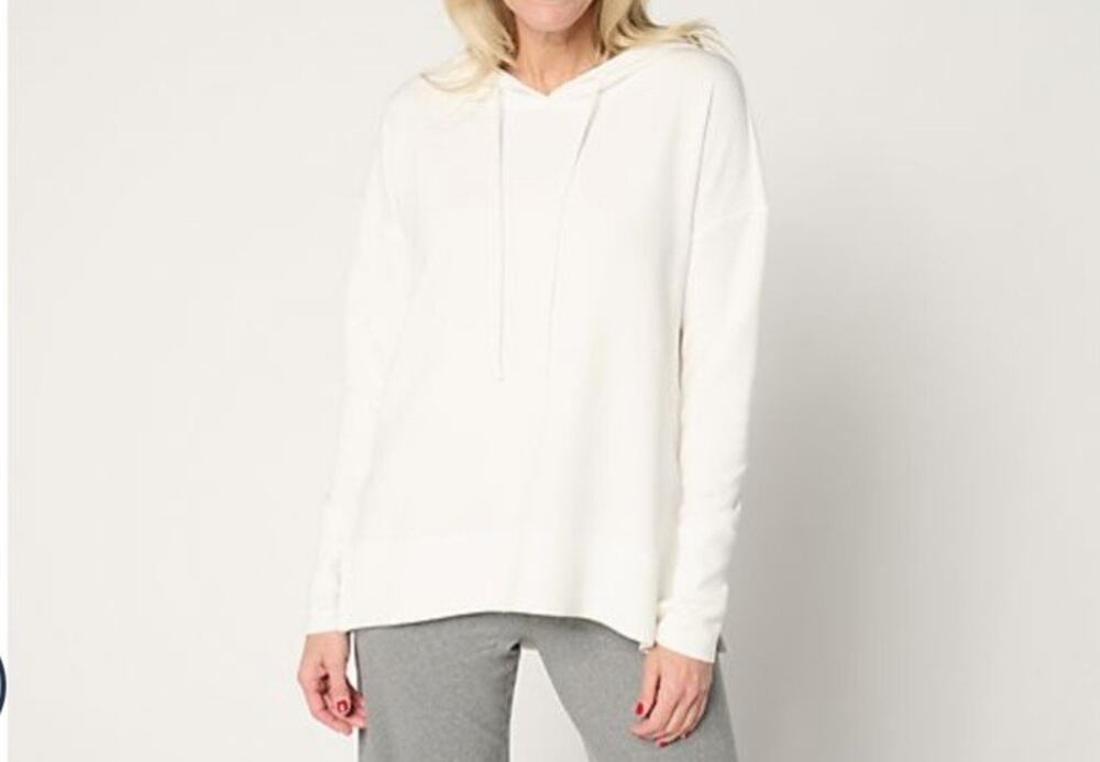 Belle Kim Gravel Size XL Cream Scubaluxe Pop Color Hoodie A677005 NWOT